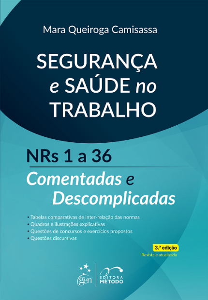 A obra Segurança e Saúde no Trabalho – NRs 1 a 36 Comentadas e Descomplicadas apresenta as Normas Regulamentadoras de forma didática, com exemplos e ilustrações. O propósito é contextualizar os principais conceitos, facilitando o entendimento e, consequentemente, minimizando o impacto do tempo de estudo. A resolução de questões é fundamental para a aprovação em qualquer concurso público. 